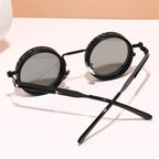 Punk ND9 Anti-UV Sunglasses Round Retro Adjustable Dimming Sunglasses with Glasse Case 9 Level Dimming Anti-UV Glasses Driving