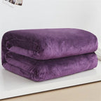 230GSM Coral Fleece Flannel Blankets For Beds Solid Blue Pink Soft Warm Thin Bedspread Sofa Cover Faux Fur Plaid Blanket