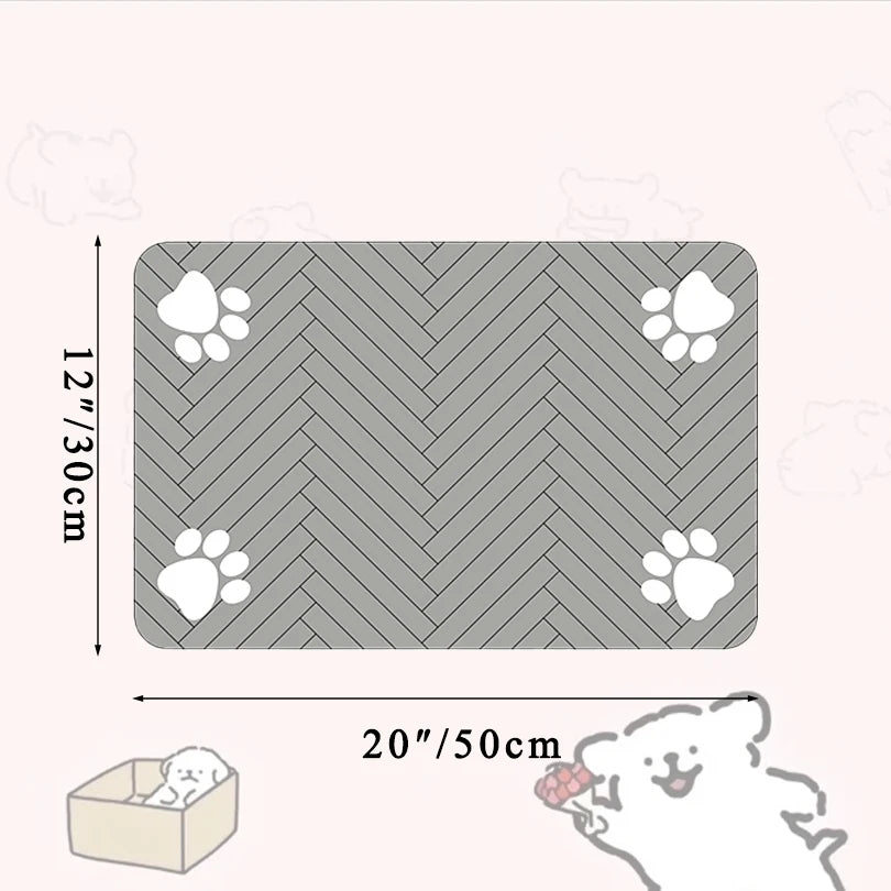 Pet Feeding Mat-Absorbent Pet Placemat for Food and Water Bowl, with Waterproof Rubber Backing, Quick Dry Water Mat for Dog Cat - WTN Essentials 