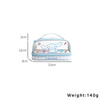 Kawaii Cartoon Hellokitty Kuromi Large Capacity Transparent Double Layer Pencil Case Cartoon Cinnamoroll Stationery Pen Bag