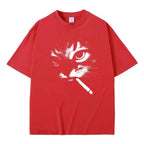 Funny Meme Smoking Cat Face Graphic T-shirts Men Women Casual Cotton Vintage T Shirts Men's Oversized T-shirts Cats Lovers Gifts
