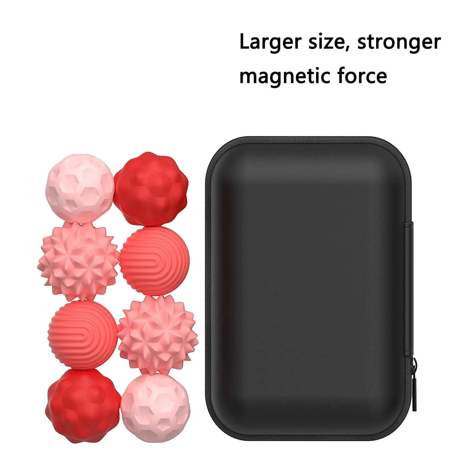 New Stress-Relief Magnetic Ball Toy Durable Rubber Fidget Spinner Toy Multicolor Novelty Relax Gadget for Adults and Youngsters