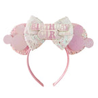 Mouse Ears Headband Cartoon Sequin Bows Headband Birthday Party Christmas Halloween Princess Cosplay Costume For Women Adult