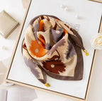 Luxury Magnetic Buckle Silk Scarf Women Print Square Scarf For Autumn Winter Warmth And Cold Resistance Fashionabl Scarves