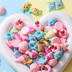 20pcs Candy Sweets Resin Flatback Slime Flat Cabochons Beads Embellishment For DIY Jewelry Findings Accessories Making Supplies