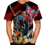 Summer Fashion Nostalgic 3D Printed Heavy Metal Music Devil Cool Fashion Personalized T-shirt