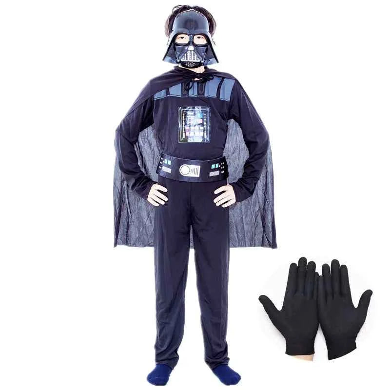 Boys Movie Mask Costume – Darth Vader Style Cape Armor Onesie