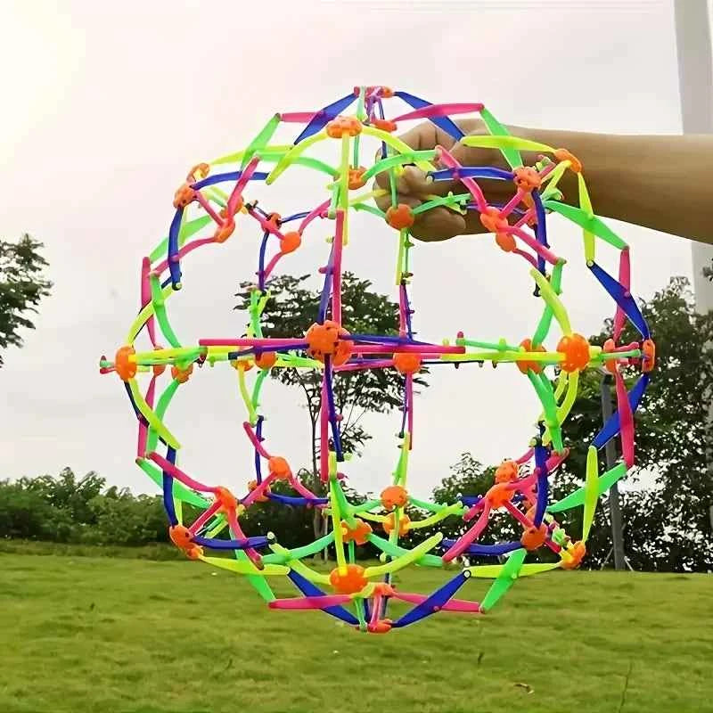 Rainbow Stress Ball for Kids - Colorful Expandable Fidget Toy, Durable Magic Sensory Ball for Outdoor Sports & Anxiety Relief