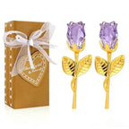 1/2Pcs Eternal Crystal Glass Rose - Valentine's Day Wedding Gift for Girlfriend Wife Artificial Flower Without Box