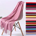 Desgine Brand Solid Women Cashmere Scarf Autumn Winter Warm Shawls Wraps 2024Men's Pashmina Tassels Scarves Female Foulard Mujer