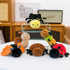1 Piece Small Insect Plush Toy Doll Keychain Creative Stuffed Doll Bag Pendant Cute Snail Bee Keyring Birthday Gift