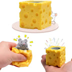 Squeeze Mouse Squishy Toy Cheese Stress Ball Squishy Rat Cheese Fidgets Squishy Mice Toy Stress Novelty Toy for People Best GIft