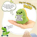 Positive Energy Duck Doll Hug Pocket Mini Handmade Plush Wool Knitting Dolls Funny Emotional Support Crochet Gift for Birthday