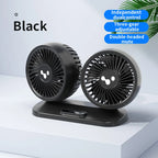 LEIBOO Car USB Fan Dual Head Cooling Air Fan Independent Switch 3-Speed 360 Degree Adjustable Auto Fan Car Electrical Appliances