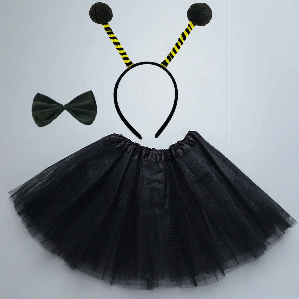 Animals  Children  Headband Tutu Skirt Tail Bow Kids  Girl Party Props Elephant Tiger Fox     Halloween Costume Cosplay