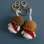 Cute Jesus Crochet Keychain Handmade Faith Bag Charm
