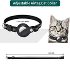 Cat AirTag Holder Collar – Adjustable Reflective Breakaway Kitten Collar with Bell & Waterproof AirTag Case
