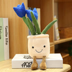 Tulip & Succulent Plant Plush Toy – Cute Stuffed Doll Bookshelf Décor, Soft Kawaii Pillow Pendant & Birthday Gift for Girls