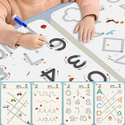 Magical Montessori Tracing Workbook Reusable Pen Control and Tracing Book for Kids Calligraphy and Drawing Educational Toys