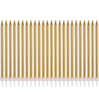 24Pcs/12PCS Champagne Gold Candles Cake Topper Birthday Wedding Party DIY Decoration Supply Cake сахарная картинка торт  boda