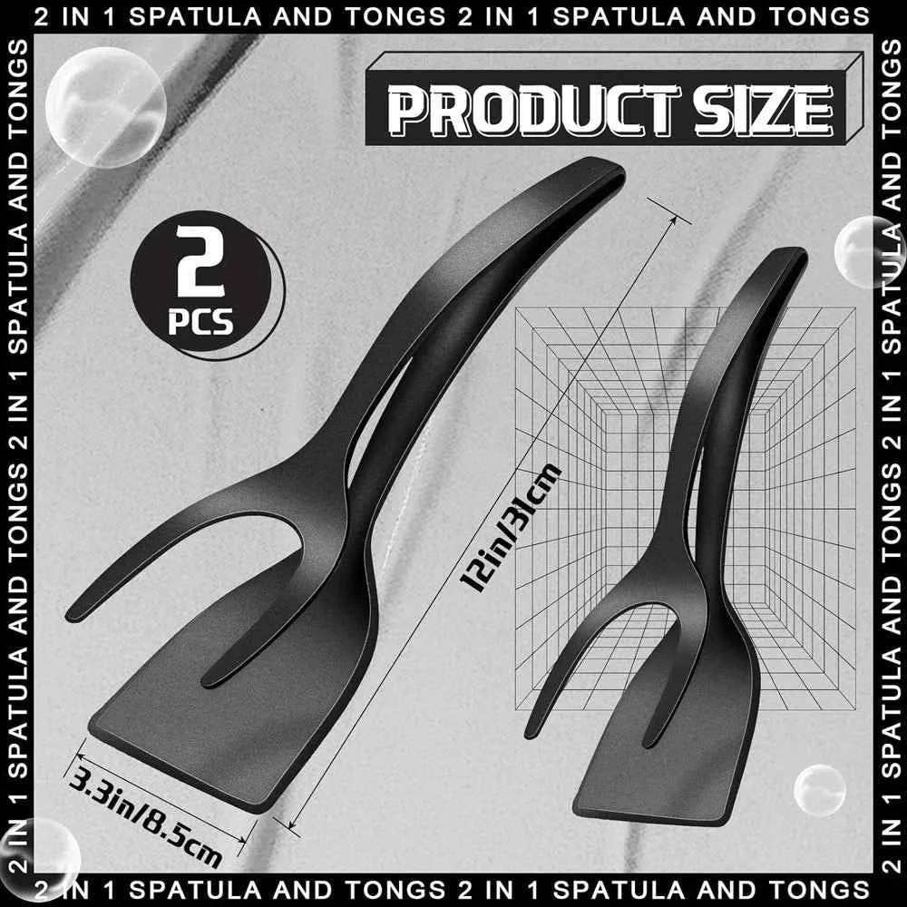 2-in-1 Grip Flip Spatula Clamp – Non-Stick Kitchen Turner Tool