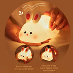 Cute LED Night Light Panda Sheep Rabbit Silicone Nightlights USB Rechargeable For Bedroom Decoration Kids Birthday Gift