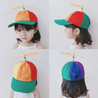 Bamboo Dragonfly Rainbow Sun Cap Funny Adventure Dad Hat Snapback Hat Helicopter Propeller Design for  Boys Girls Adult