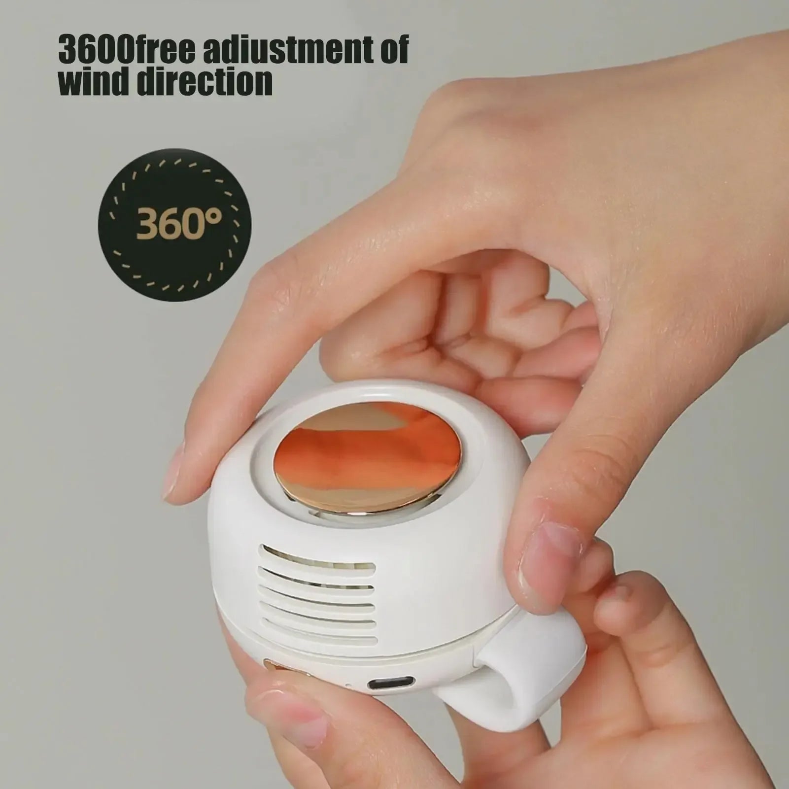 MF019 Mini Whirlwind Portable Snap On Charging Fan Waist Clip Mini Whirlwind Fan 3-Speed Handsfree Silent Strong Wind