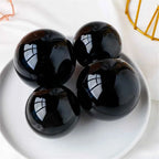 Natural Black Obsidian Sphere Healing Crystal Magic Ball Reiki Stones feng shui Sphere Collectibles Home Decor Without Base