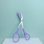 Pink Eyebrow Trimming Scissors – Built-In Comb Grooming Tool