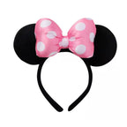 1Pc Mouse Ears Headband Polka Dot Satin Bow Mini Ears Hairband for Halloween Birthday Party Cosplay Costume Hair Accessories