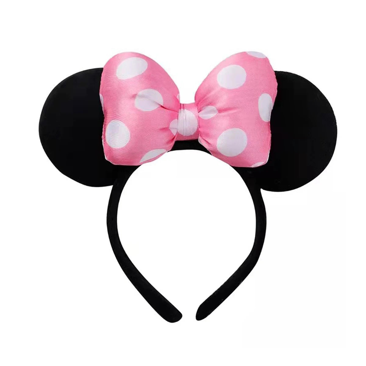 1Pc Mouse Ears Headband Polka Dot Satin Bow Mini Ears Hairband for Halloween Birthday Party Cosplay Costume Hair Accessories