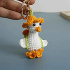 Cute Crochet Parrot Keychain Handmade Bird Bag Charm
