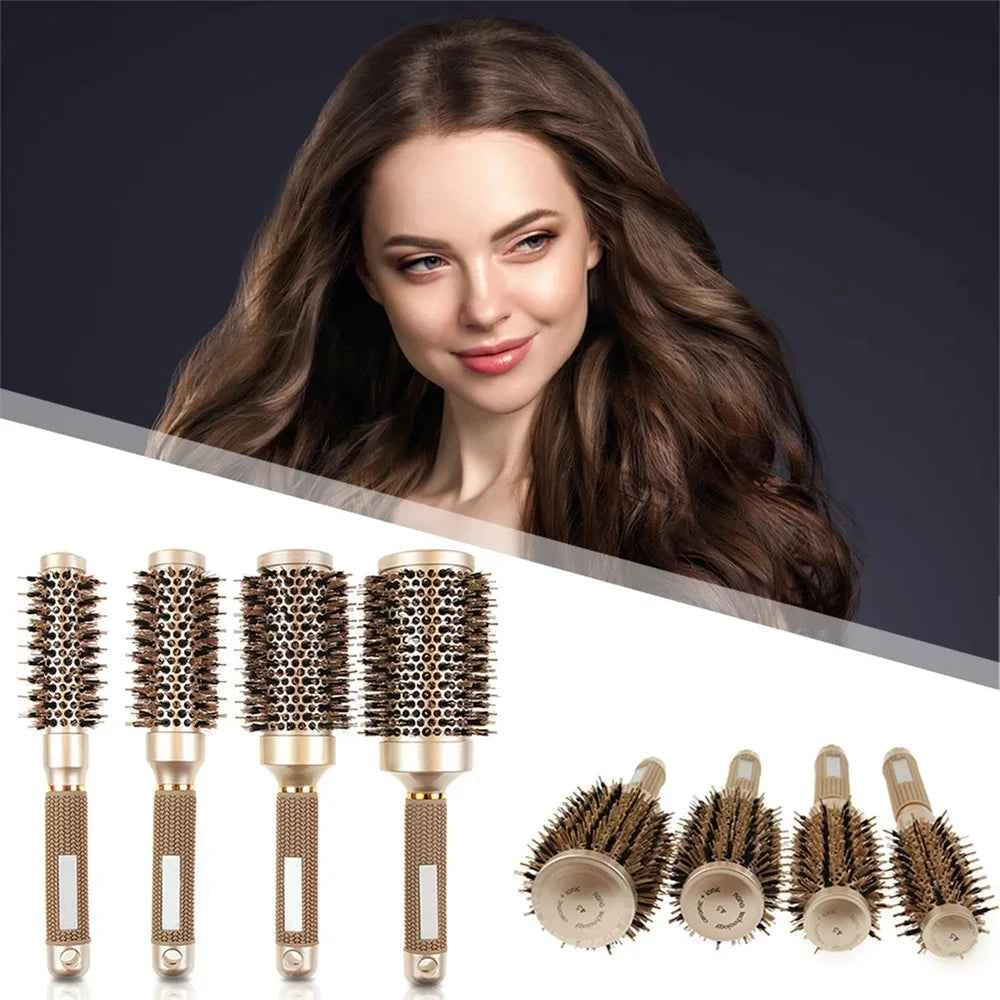 Pro Salon Hairdressing Comb Women's Curling Hairbrush Cylindrical Hairdresser Brushes Barbershop Styling Tool Accessories Tools