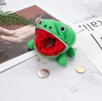 20Pcs/Lot Frog Wallet Coin Purse Keychain Cartoon Flannel Wallet Plush Frog Toy Kid Prize Jewelry Wholesale