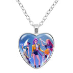KPop Demon Hunters Heart Necklace - Rumi Zoey Mira Anime Film Alloy Jewelry Pendant for Fans Gifts