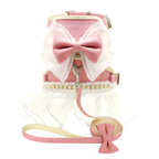 Cute Bowknot Cat Harness Dress with Leash