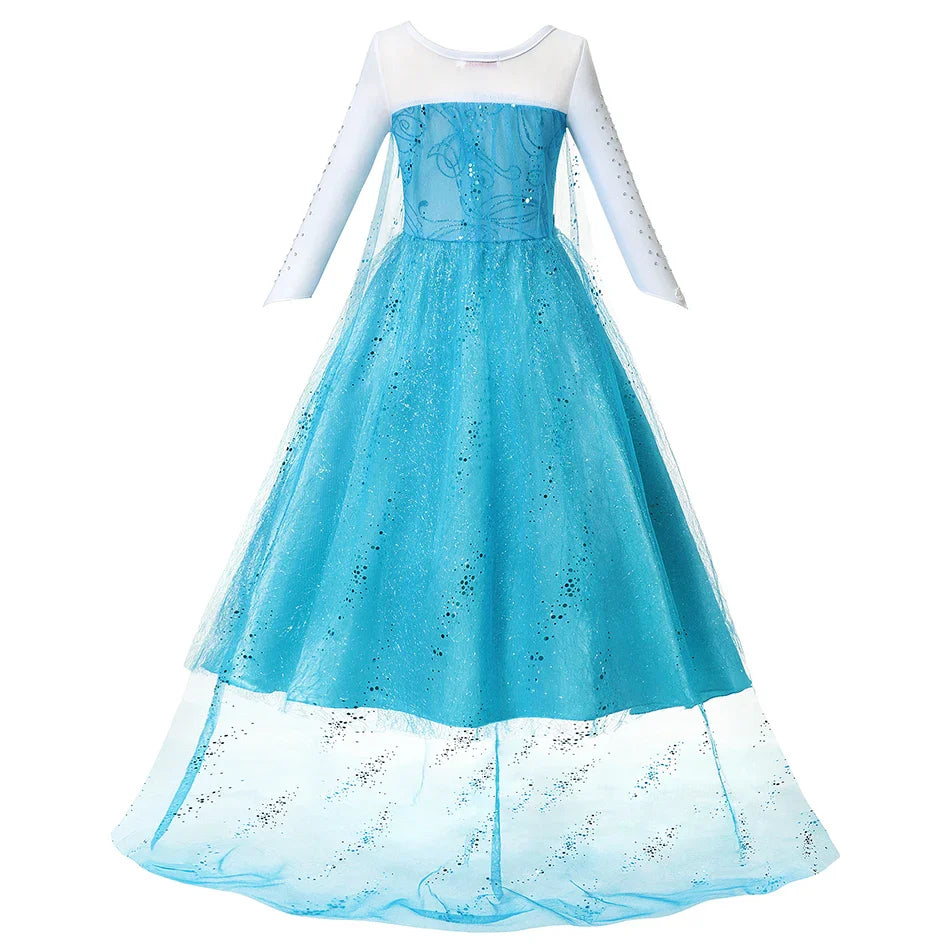 Girls Elsa Anna Princess Costume Dress – Summer Fancy Queen Outfit