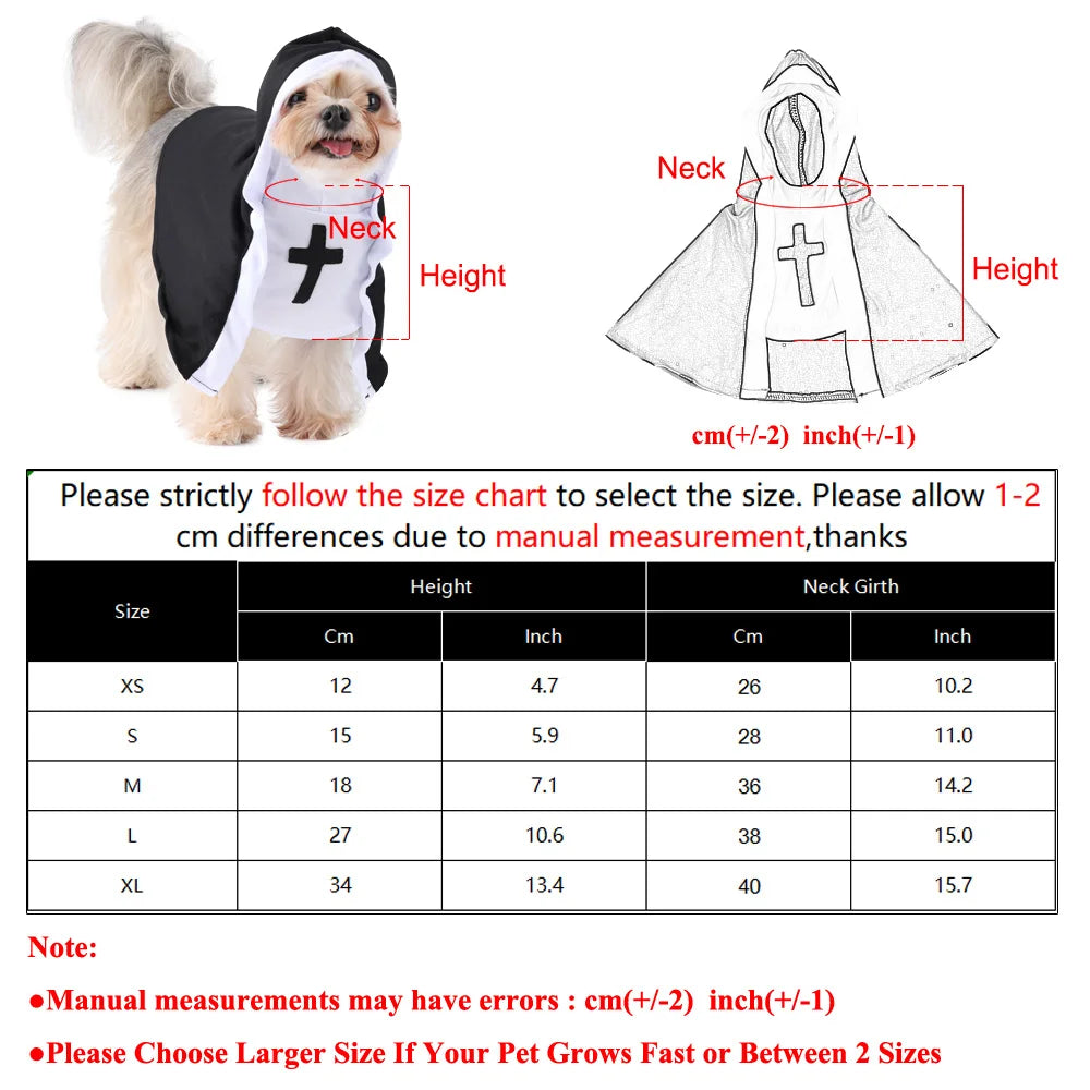 Funny Halloween Cat & Dog Cosplay Costumes – Jesus & Nun Outfits