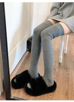 Spring Fall Knee High Stockings for Women White Vertical Stripe Long Socks Fashion Girls JK Skinny Boots Sock Japanese Style