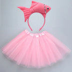 Animals  Children  Headband Tutu Skirt Tail Bow Kids  Girl Party Props Elephant Tiger Fox     Halloween Costume Cosplay