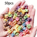 20/30/50 Sets of Mini Hair Clips, Cute Plastic Flower-Shaped Hair Accessories, Pure Color Braids, Suitable for Teenagers, Cute