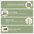 Portable Silent Mini Bladeless Electric Fan, Clip On Fan For Shirt, 3 Speeds Hands-Free Neck Fan,Suitable For Outdoor & Travel & Office, Travel Accessories, Gift