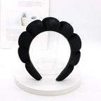 Sponge Spa Headband Velvet Washing Face Wide Padded Headband Skin Care Makeup Removal Shower for Women Girls Hair Accessories