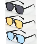 Women Men Square Sun Glasses Retro Polygon Sunglasses Female Black Vintage Fashion Ladies Sunglasses Double Beam Eyeglasses