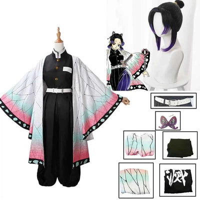 Kochou Shinobu Anime Cosplay Costume with Wig Set