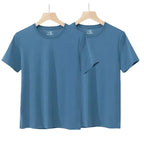 2 Packs Bamboo Fiber Round Neck T-shirts Short Sleeve Classic Tees Sweat-absorbent Gym Man Undershirt Solid Color Tee Black New