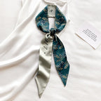 Cashew flower silk scarf double-sided printed for Women, Lightweight Versatile Bandana Style, Daily Office Party Vacation Boho
