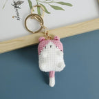 Cute Crochet Kitten Keychain Smiling Cat Bag Charm