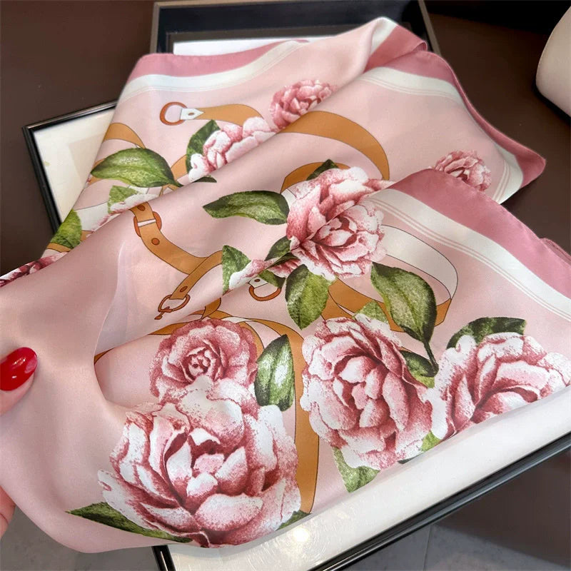 70cm Hair Print Summer Silk Feeling Scarf For Women Fashion Neck Tie Hand Bag Foulard Wrist Kerchief Shawl Wraps Hajib